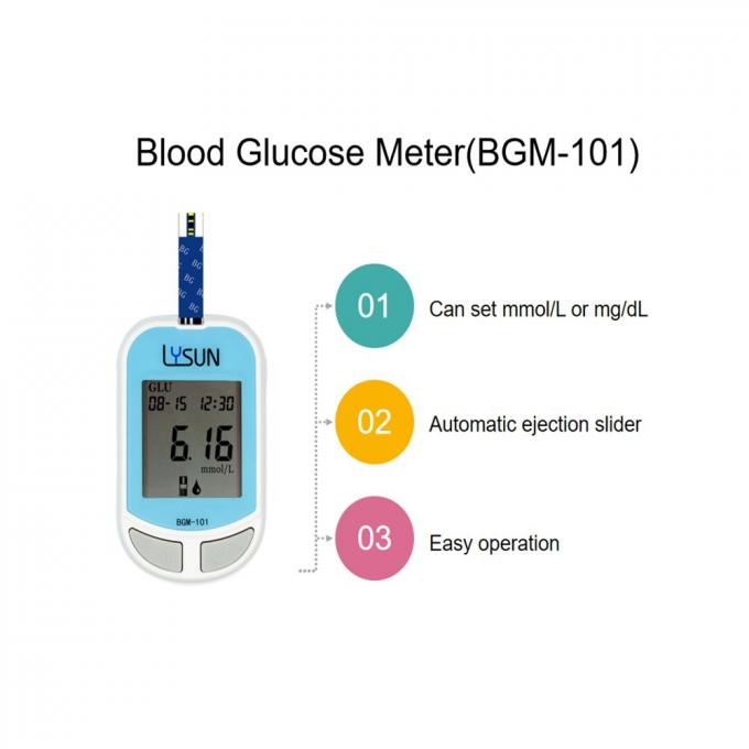 Lysun Diabetes Digital Glucometro Blood Gluco Meter,Blood Sugar Monitor Kit Blood Glucose Testing Machine 2