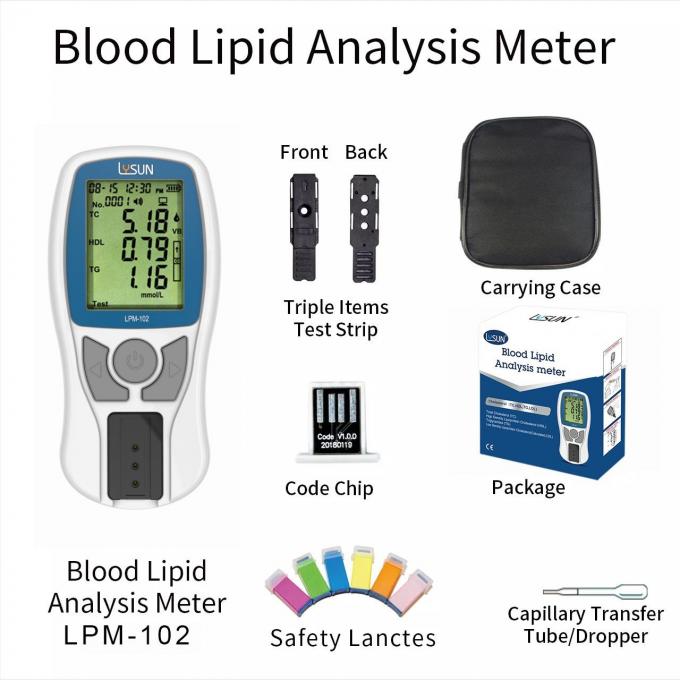 Total Cholesterol HDL Triglycerides LDL Blood Lipid Analyzer Meter For Hospital Diagnostic Agency 2