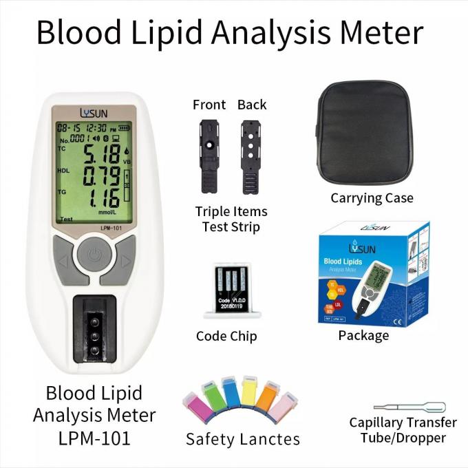 3 In 1 Blood Lipid Test Strip Total Cholesterol, Triglycerides, High Density Lipo-protein TC/TG/HDL/LDL For POCT Analyzer 2