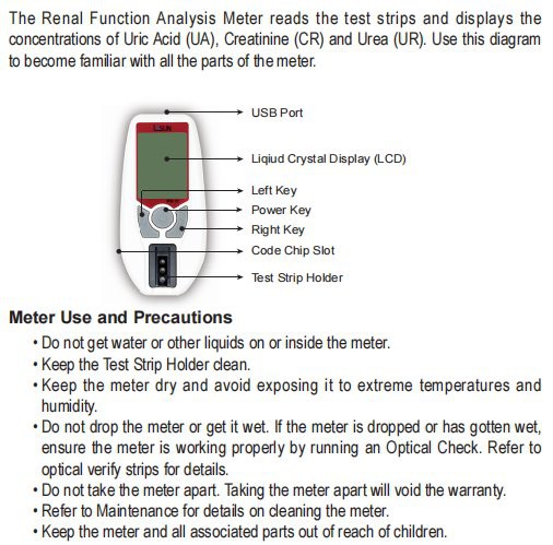 Renal Function UR CR UA Test Meter 1