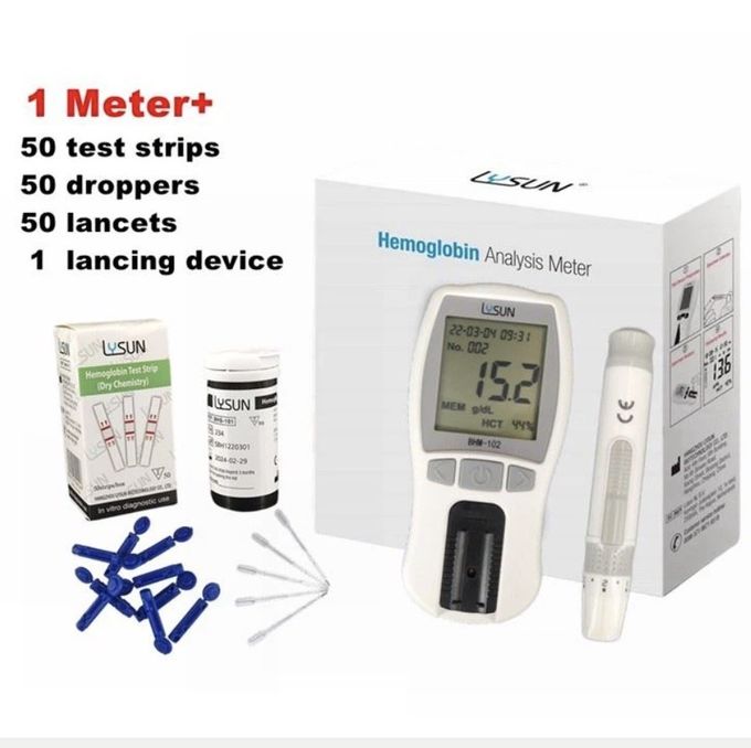 BHM-102 Hemoglobin HCT Analyzer Accurate Blood Glucose Meter 3