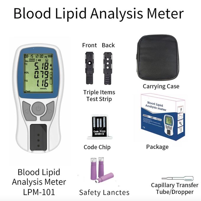 LPM-102 lipid profile test 500 records Portable Lipid Test System 4