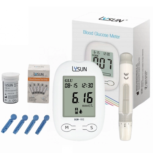 HZ BGM-102 Blood Sugar Test Meter LCD Display Glucometer Kit